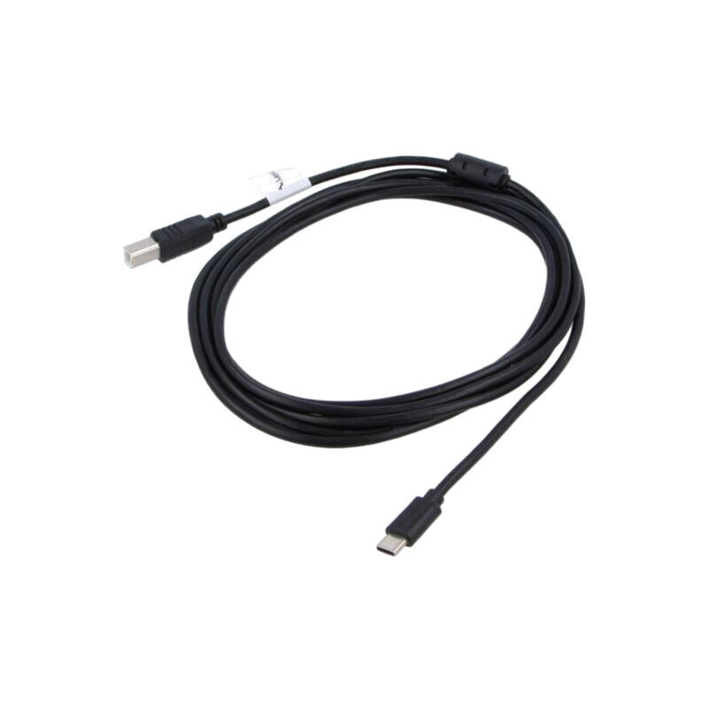 Cablu; USB 2.0; USB B mufă,USB C mufă; aurit; 3m; negru; Fire: Cu