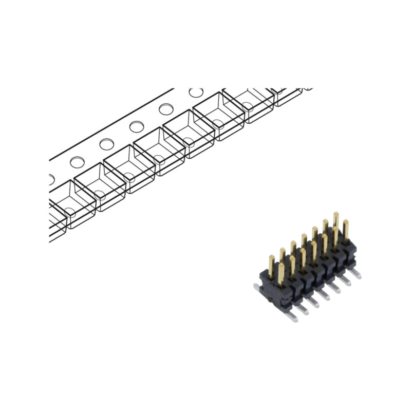 Conector: şiruri pini; tată; PIN: 14; 1,27mm; gold flash; SMT; soclu Conector: şiruri pini; tată; PIN: 14; 1,27mm; gold flash; SMT; soclu