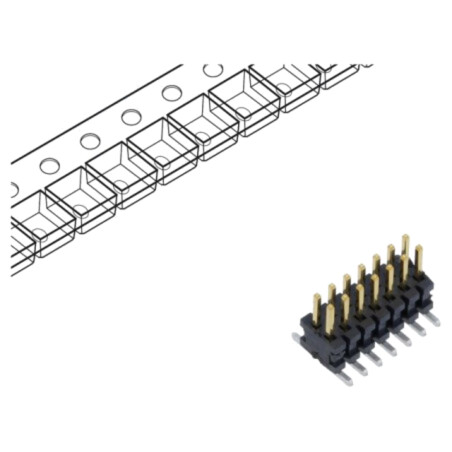 Conector: şiruri pini; tată; PIN: 14; 1,27mm; gold flash; SMT; soclu