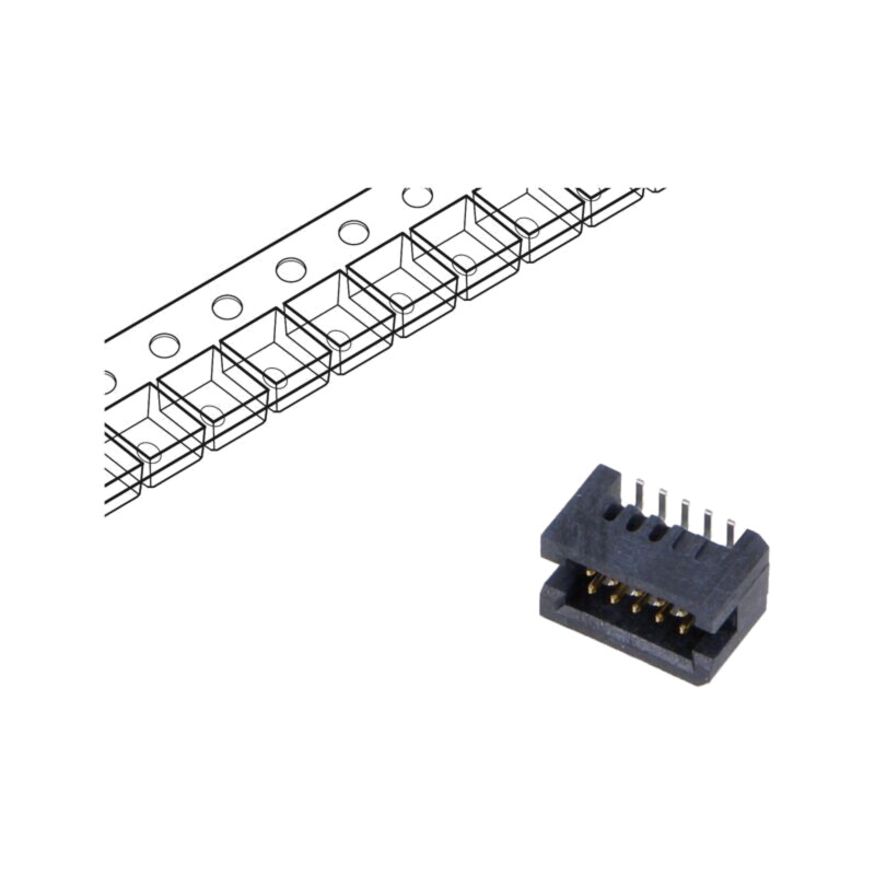 Conector: PCB-PCB; tată; PIN: 10; 1,27mm; TFM; aurit; SMT; soclu; 3,7A