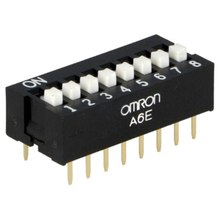 Comutator: DIP-SWITCH; Număr secţiuni: 8; ON-OFF; 0,025A/24VDC