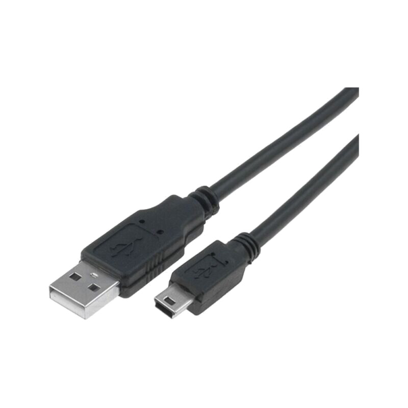 Cablu; USB 2.0; USB A mufă,USB B mini mufă; nichelat; 1,8m; negru
