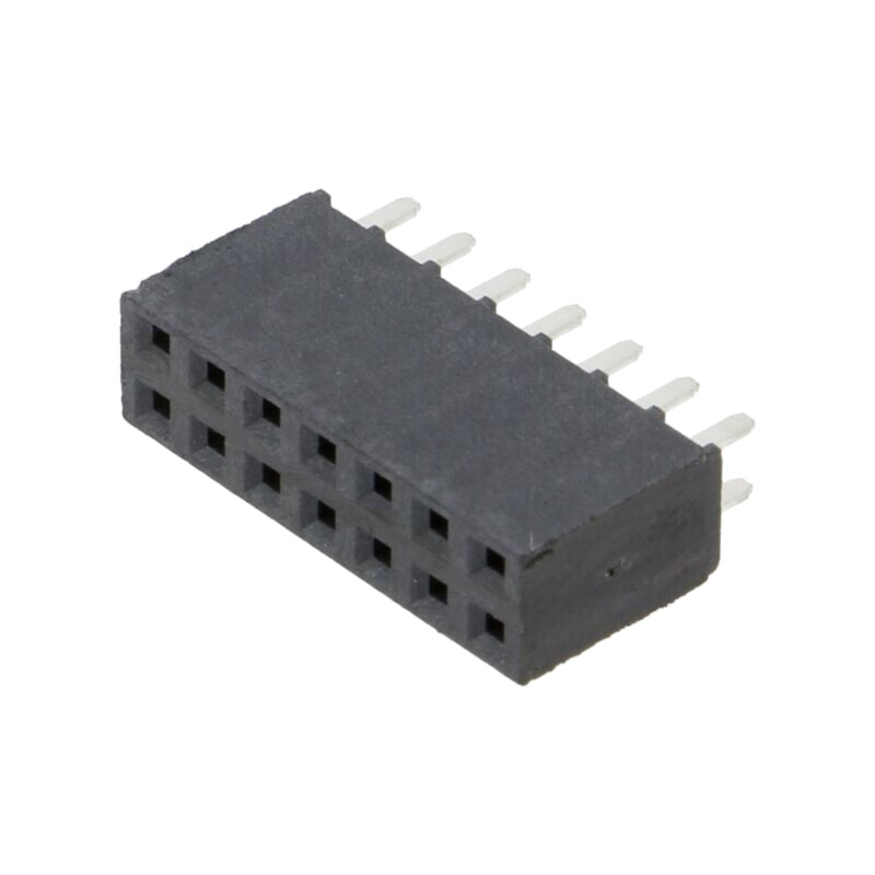 Conector: şiruri pini; mamă; PIN: 14; 2,54mm; gold flash; THT; soclu