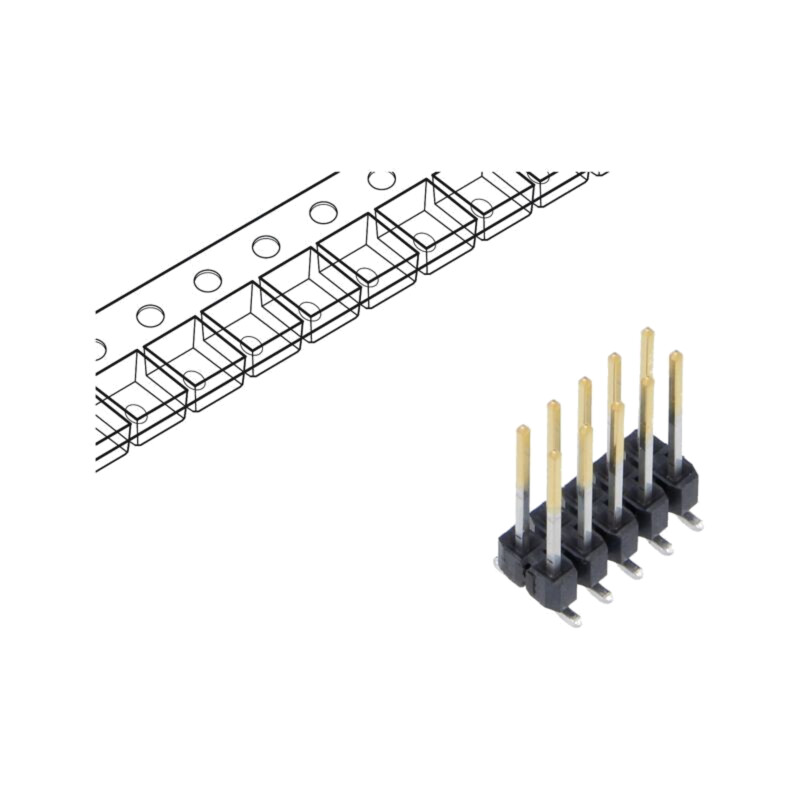 Conector: şiruri pini; tată; PIN: 10; 2,54mm; aurit; SMT; şir pini