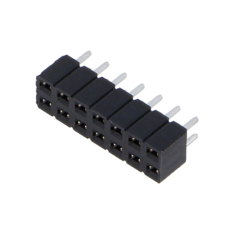 Conector: şiruri pini; mamă; PIN: 14; 2,54mm; cositorit; THT; soclu