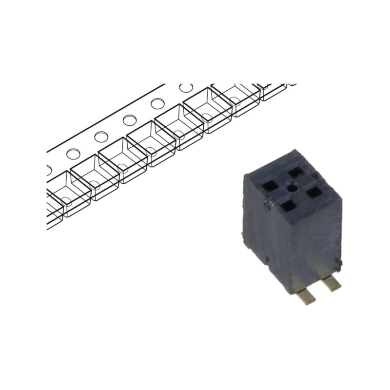 Conector: şiruri pini; tată; PIN: 4; 1,27mm; aurit; SMT; soclu; rolă