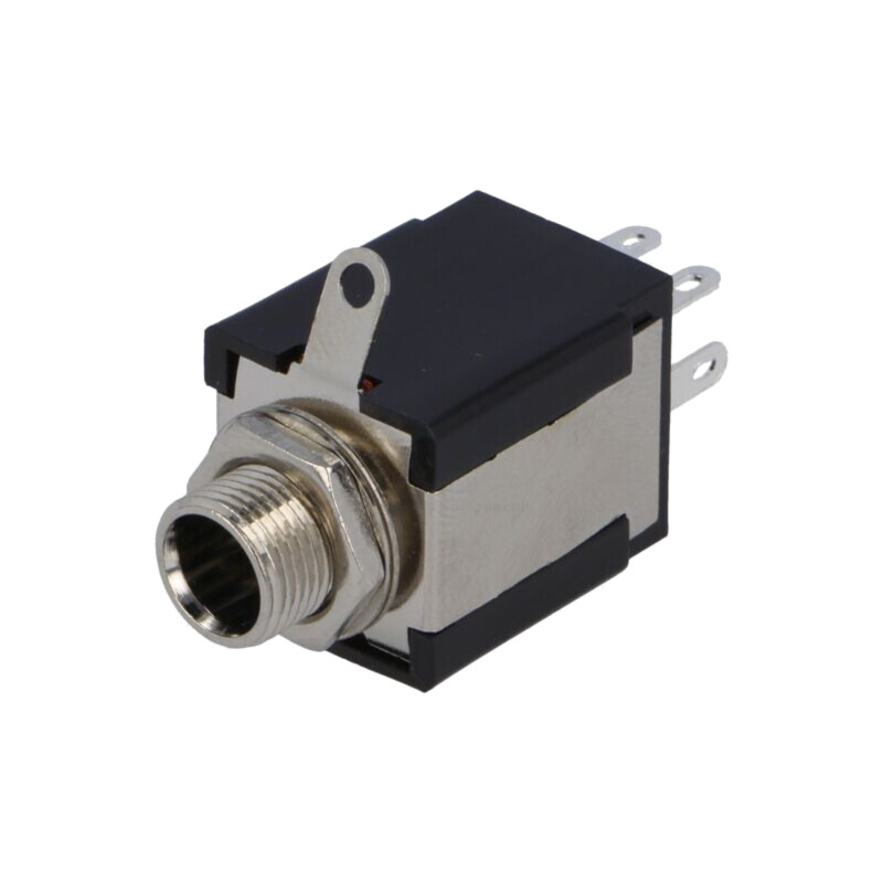 Conector: Jack 6,3mm; soclu; piste: 3; drept; pt.montare pe panou Conector: Jack 6,3mm; soclu; piste: 3; drept; pt.montare pe panou