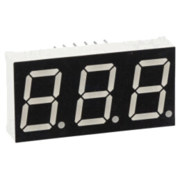 Afişaj: LED; cu 7 segmente; 14,2mm; 0,56"; Nr.car: 3; verde; 160mcd