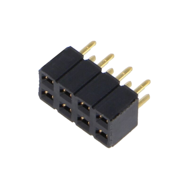 Conector: şiruri pini; mamă; PIN: 8; 2,54mm; aurit; THT; soclu Conector: şiruri pini; mamă; PIN: 8; 2,54mm; aurit; THT; soclu
