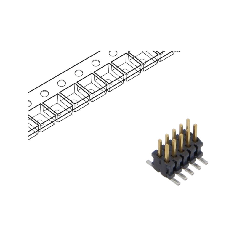 Conector: şiruri pini; tată; PIN: 10; 1,27mm; aurit; SMT; soclu; rolă