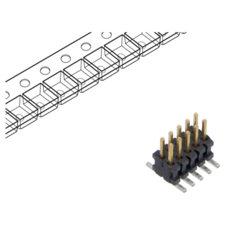 Conector: şiruri pini; tată; PIN: 10; 1,27mm; aurit; SMT; soclu; rolă