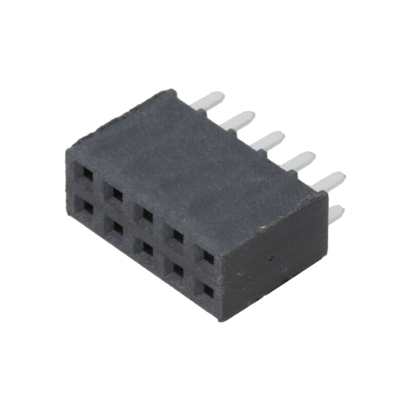 Conector: şiruri pini; mamă; PIN: 10; 2,54mm; gold flash; THT; soclu Conector: şiruri pini; mamă; PIN: 10; 2,54mm; gold flash; THT; soclu