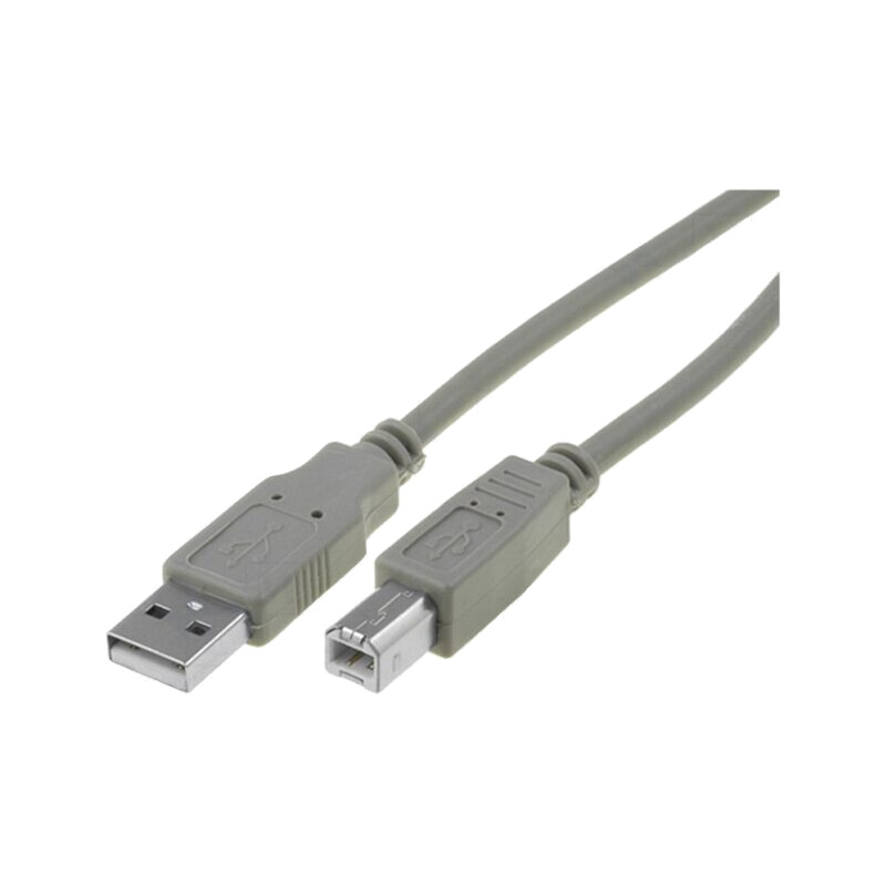 Cablu; USB 2.0; USB A mufă,USB B mufă; nichelat; 1,5m; gri; PVC