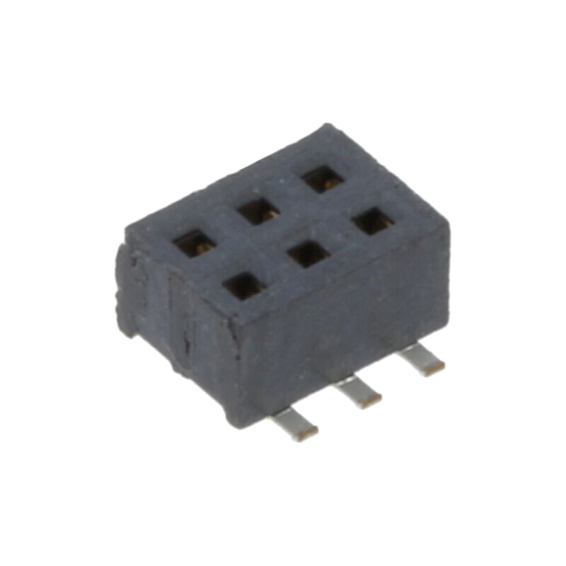 Conector: şiruri pini; mamă; PIN: 6; 1,27mm; aurit; SMT; soclu Conector: şiruri pini; mamă; PIN: 6; 1,27mm; aurit; SMT; soclu