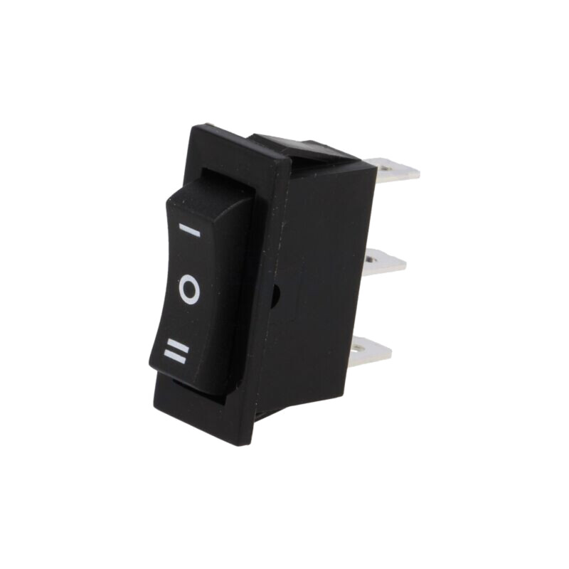 ROCKER; SP3T; Poz: 3; (ON)-OFF-(ON); 10A/250VAC; neagră; fără; 50mΩ