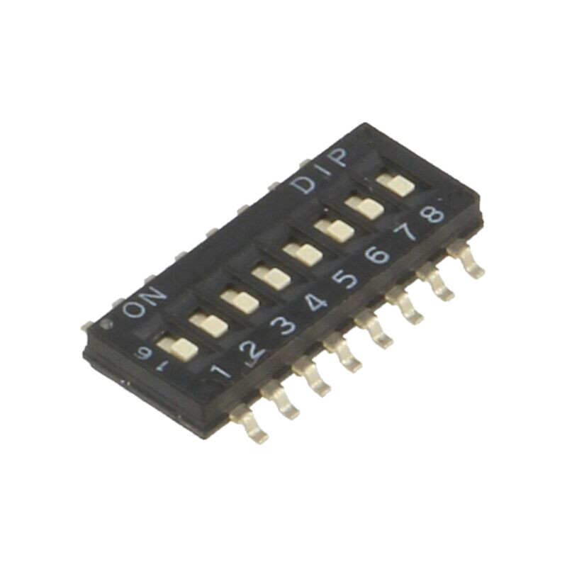 Comutator: DIP-SWITCH; Număr secţiuni: 8; ON-OFF; 0,1A/50VDC; SMT