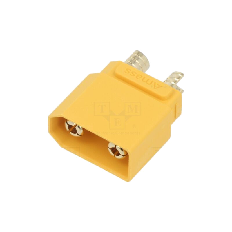 Conector: alimentare DC; soclu; XT90; tată; PIN: 2; pentru PCB; THT