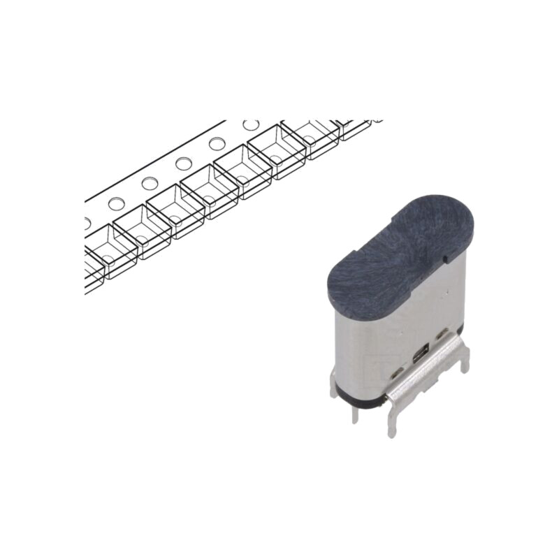 Conector: USB C; soclu; pentru PCB; SMT; PIN: 24; verticală; USB 3.1