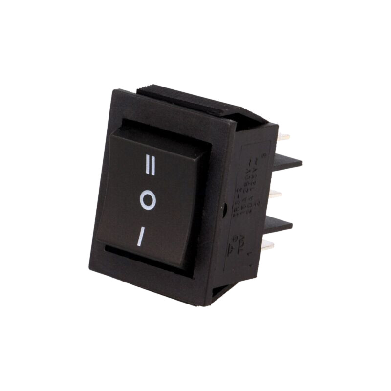 ROCKER; DP3T; Poz: 3; ON-OFF-ON; 15A/250VAC; neagră; fără; 35mΩ