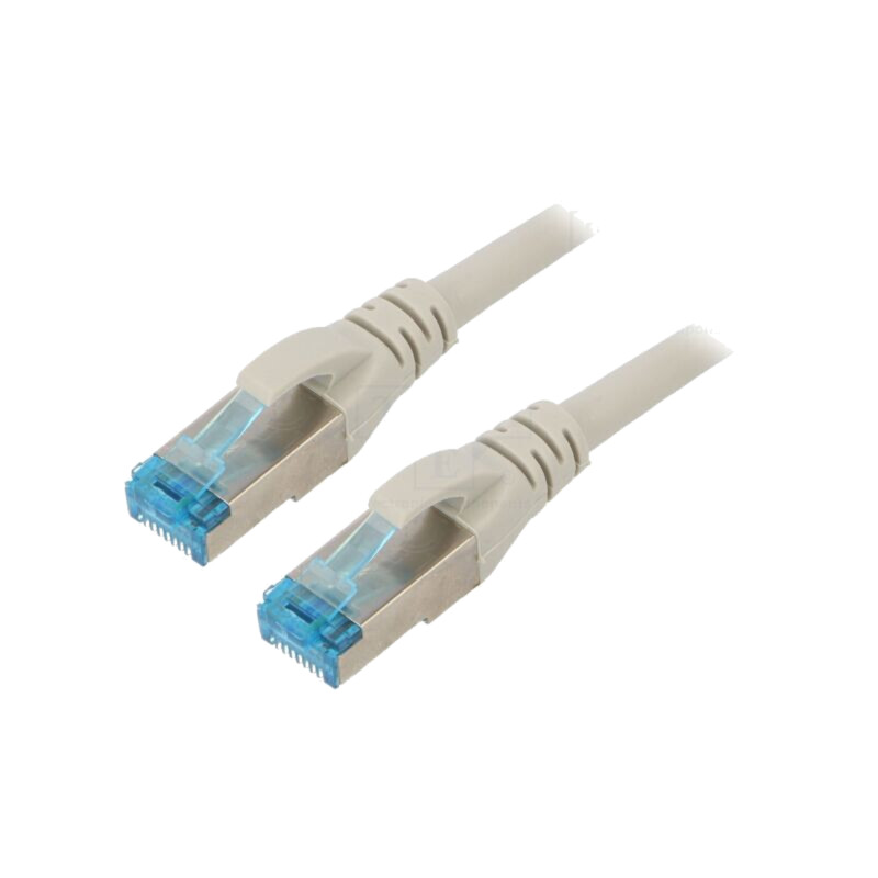 Patch cord; SF/UTP; 5e; litat; CCA; PVC; gri; 1m; 26AWG