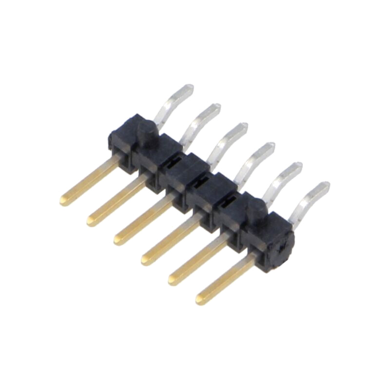 Conector: şiruri pini; tată; PIN: 6; 2,54mm; aurit; SMT; şir pini Conector: şiruri pini; tată; PIN: 6; 2,54mm; aurit; SMT; şir pini