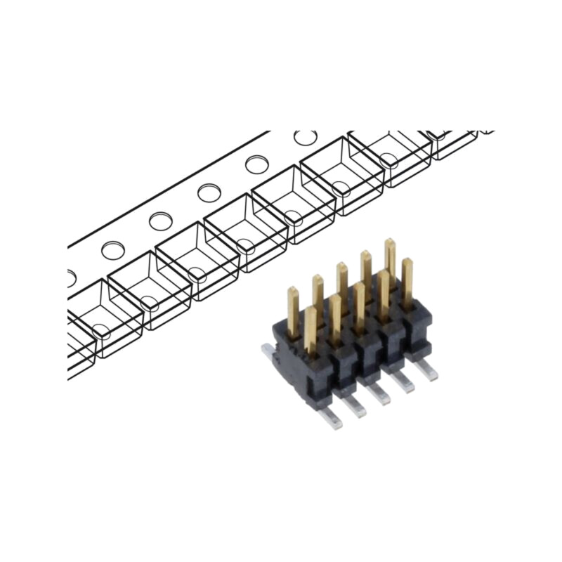 Conector: şiruri pini; tată; PIN: 10; 1,27mm; gold flash; SMT; soclu