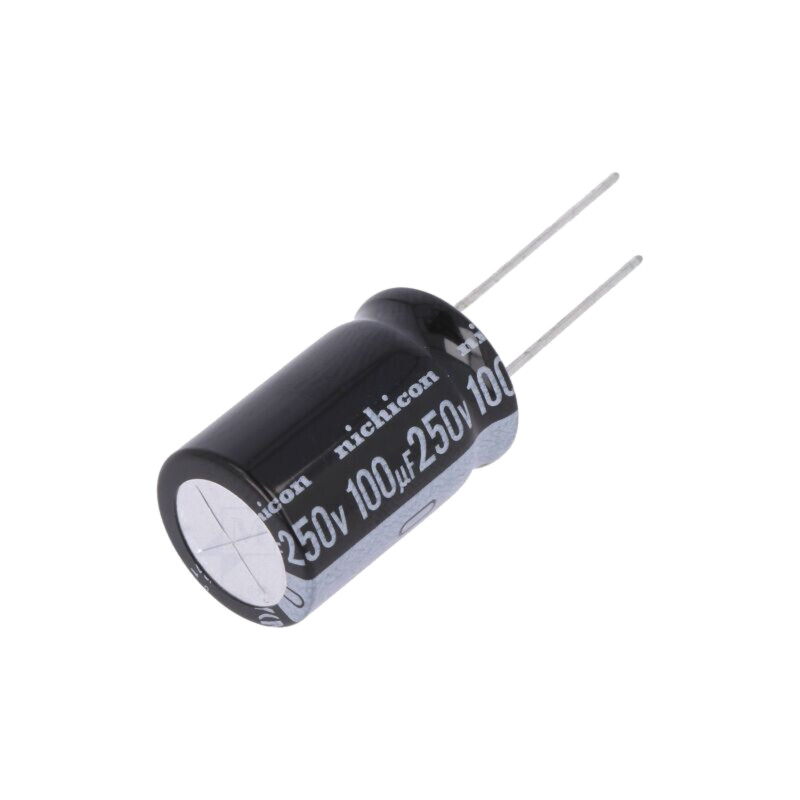 Condensator: electrolitic; THT; 100uF; 250VDC; Ø16x25mm; ±20%