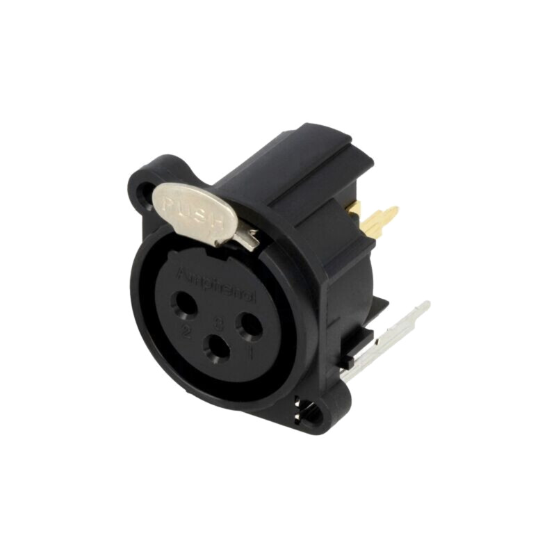 Conector: XLR; soclu; mamă; PIN: 3; drept; pentru PCB,înşurubare Conector: XLR; soclu; mamă; PIN: 3; drept; pentru PCB,înşurubare