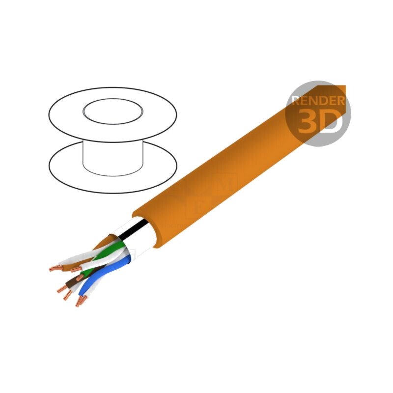 Cablu; ETHERLINE® LAN 200,F/UTP; 4x2x24AWG; 5e; sârmă; Cu; LSZH