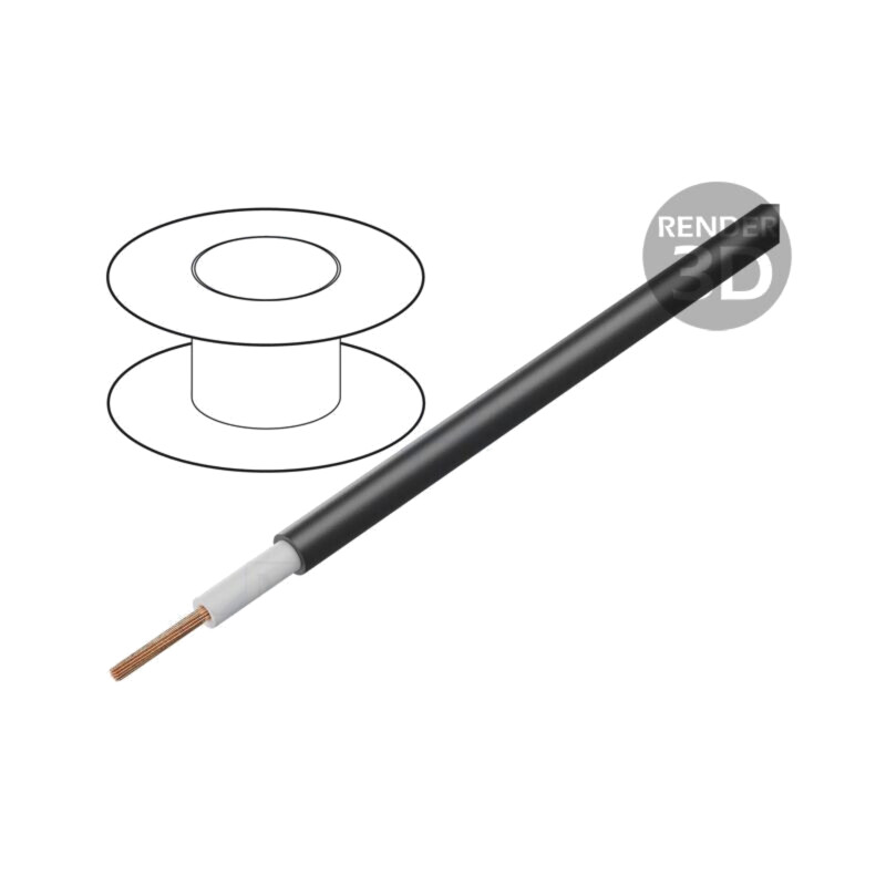 Cablu; Li2G; 1x1mm2; litat; Cu; silicon; negru; 1kV; -50÷180°C; 100m