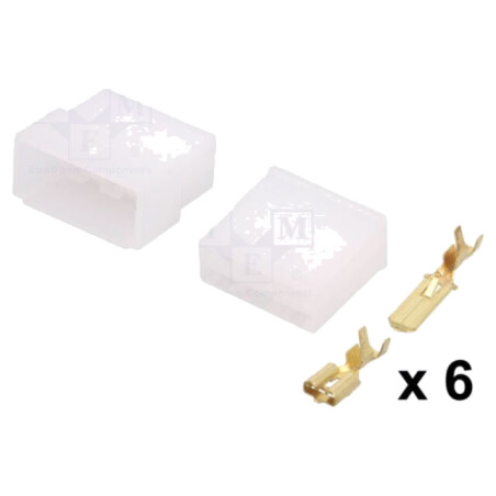 Terminal: plat; mamă/tată; crimpat; pe cablu; izolată; 2,5mm2