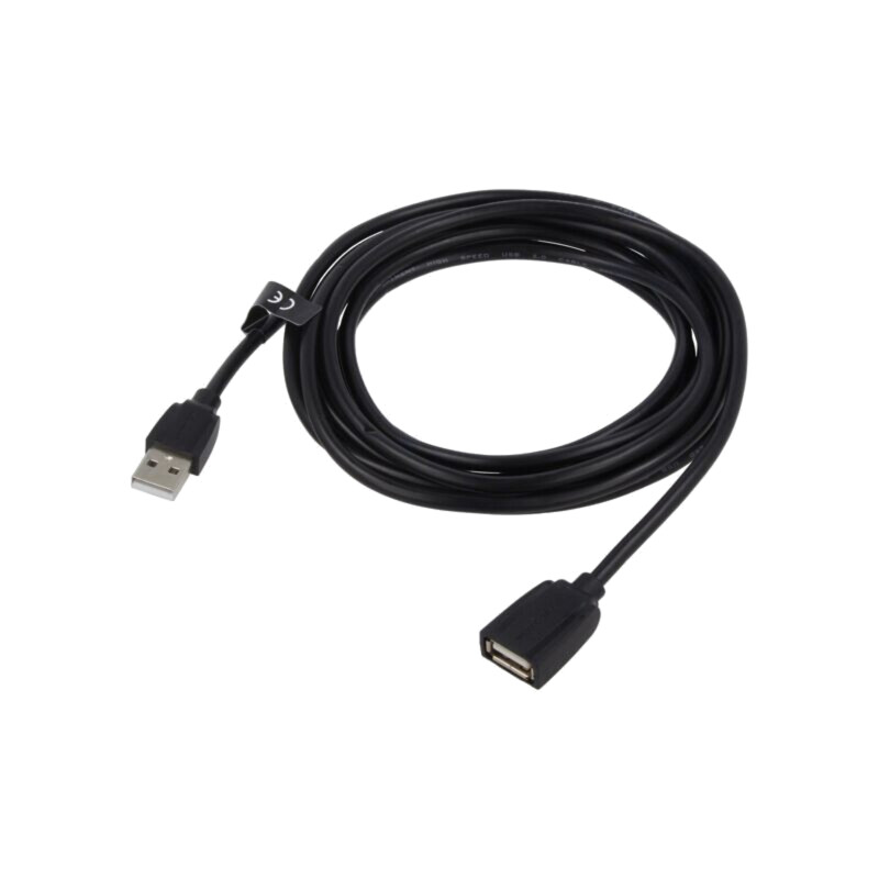 Cablu; USB 2.0; USB A soclu,USB A mufă; nichelat; 0,5m; negru