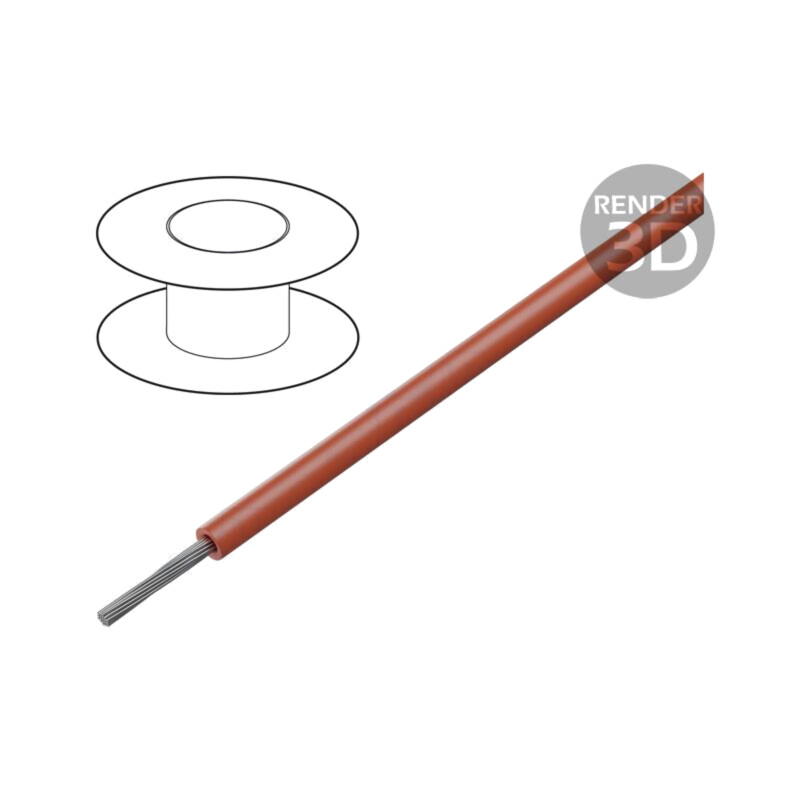 Cablu; litat; Cu; 18AWG; PVC; roşu; 300V; 30m; CPR: fără clasificare