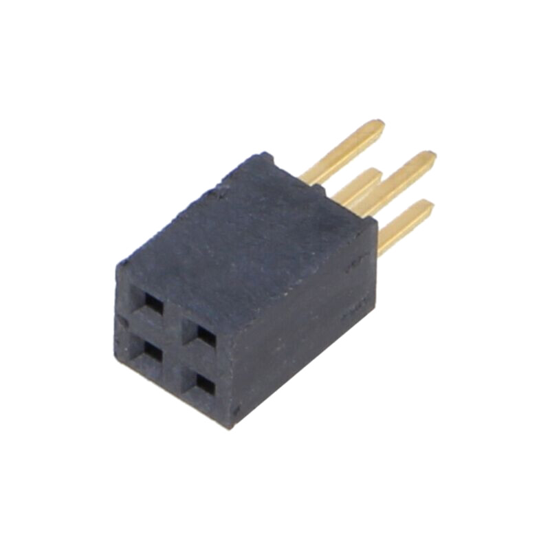Conector: şiruri pini; mamă; PIN: 4; 2,54mm; aurit; THT; soclu; drept
