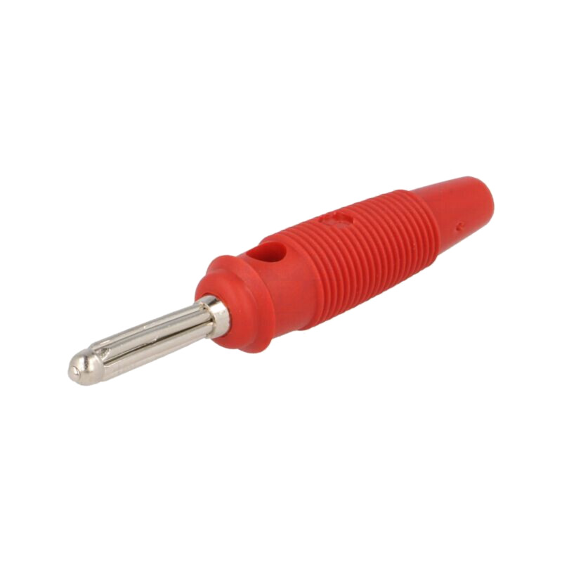 Conector: banană 4mm; mufă; 16A; 60VDC; roşie; neizolat; 3mΩ; 1,5mm2 Conector: banană 4mm; mufă; 16A; 60VDC; roşie; neizolat; 3mΩ; 1,5mm2