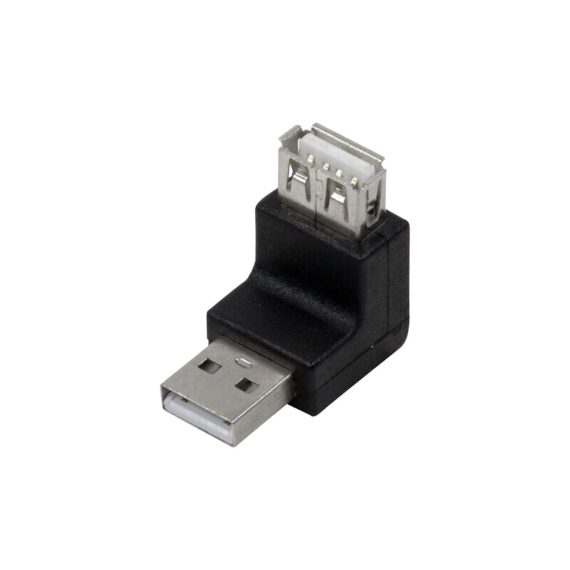Adaptor; USB 2.0; USB A soclu (în unghi),USB A mufă; neagră