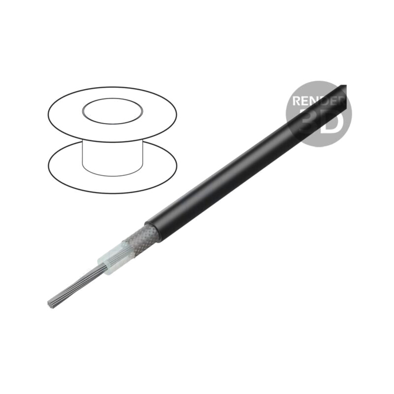 Cablu: coaxial; RG58C/U; litat; Cu; PVC; negru; 5mm Cablu: coaxial; RG58C/U; litat; Cu; PVC; negru; 5mm