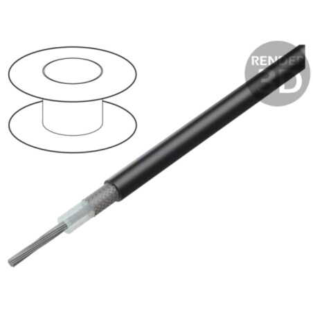 Cablu: coaxial; RG58C/U; litat; Cu; PVC; negru; 5mm