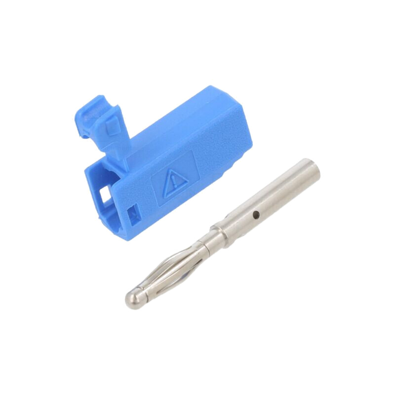 Conector: banană 2mm; mufă; 10A; 30VAC; 60VDC; albastră; nichelat