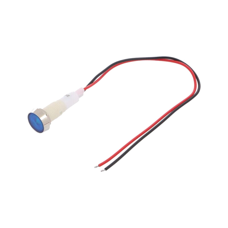 Lampă de control: LED; plată; albastră; 24VDC; 24VAC; Ø10mm
