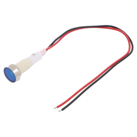 Lampă de control: LED; plată; albastră; 24VDC; 24VAC; Ø10mm