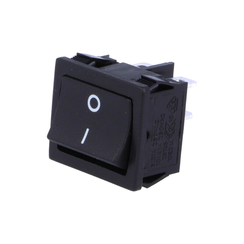 ROCKER; DPST; Poz: 2; ON-OFF; 6A/250VAC; neagră; fără; R13-33-AC