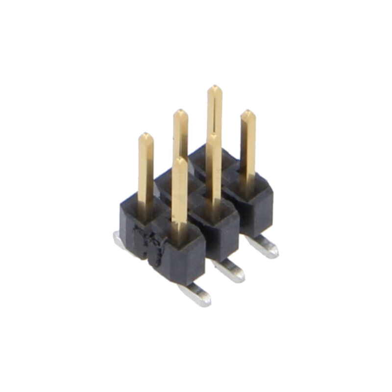 Conector: şiruri pini; tată; PIN: 6; 2,54mm; aurit; SMT; şir pini Conector: şiruri pini; tată; PIN: 6; 2,54mm; aurit; SMT; şir pini