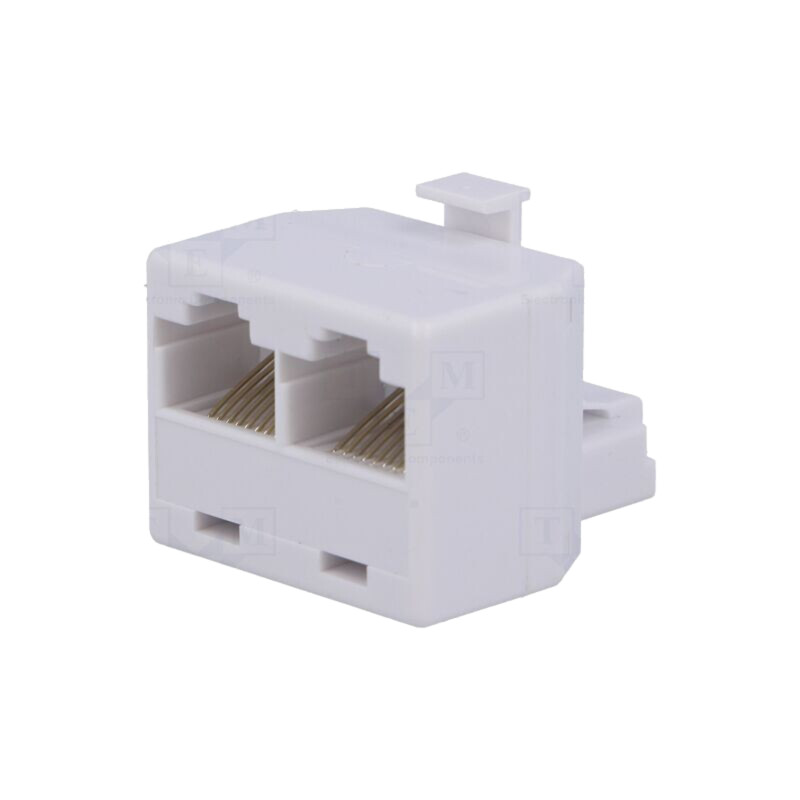 Splitter; Dispunere: 8p8c; RJ45 soclu x2,RJ45 mufă