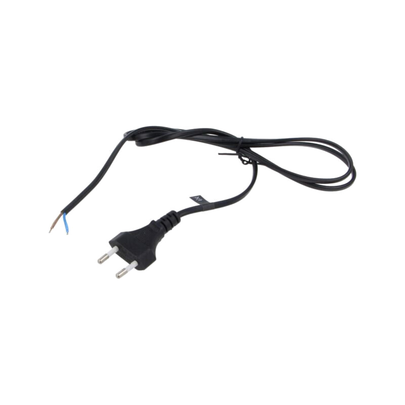Cablu; 2x0,5mm2; CEE 7/16 (C) mufă,cabluri; PVC; 1,2m; negru; 2,5A