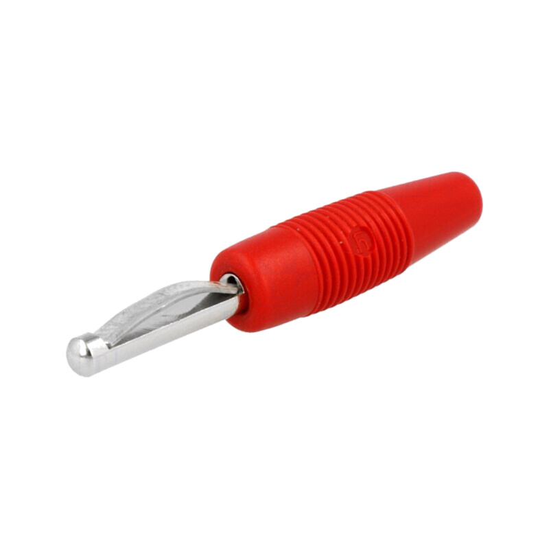 Conector: banană 4mm; mufă; 30A; 60VDC; roşie; neizolat; 3mΩ; 2,5mm2
