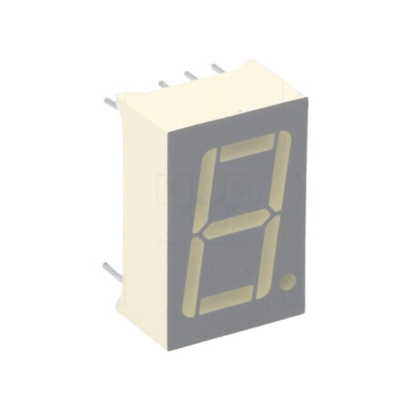 Afişaj: LED; cu 7 segmente; 14,22mm; 0,56"; Nr.car: 1; verde; anod