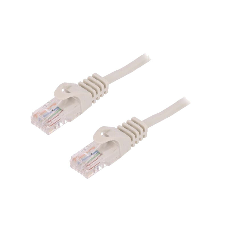 Patch cord; U/UTP; 5e; litat; CCA; PVC; gri; 1,5m; 26AWG