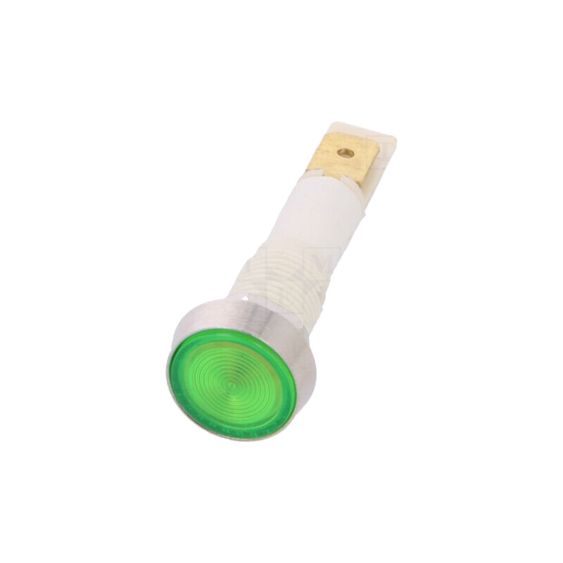 Lampă de control: LED; plată; verde; 12VDC; 12VAC; Ø10mm; plastic