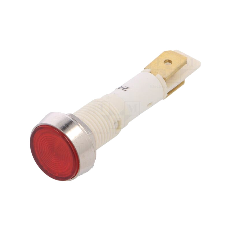 Lampă de control: LED; plată; roşie; 24VDC; 24VAC; Ø10mm; plastic